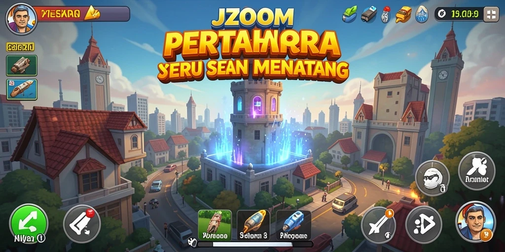 Screenshot gameplay menunjukkan strategi menara bertahan yang menantang.