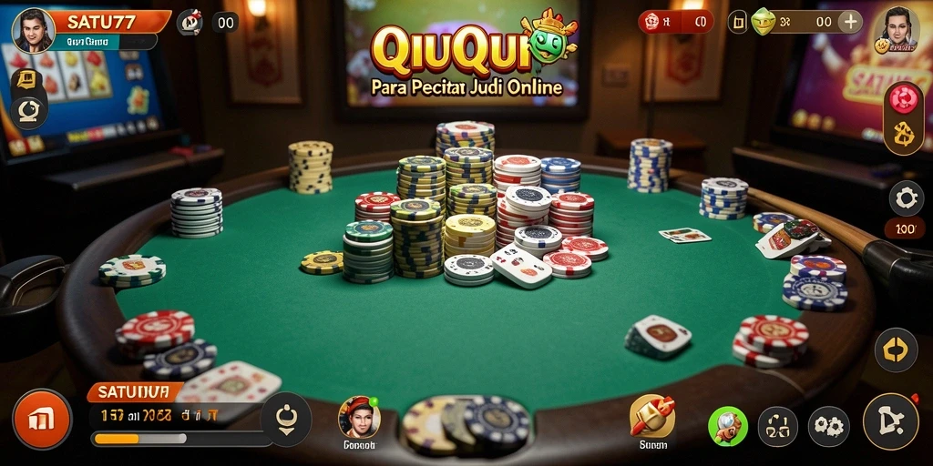 Tampilan gameplay menarik dari SATU77 saat bermain QiuQiu.