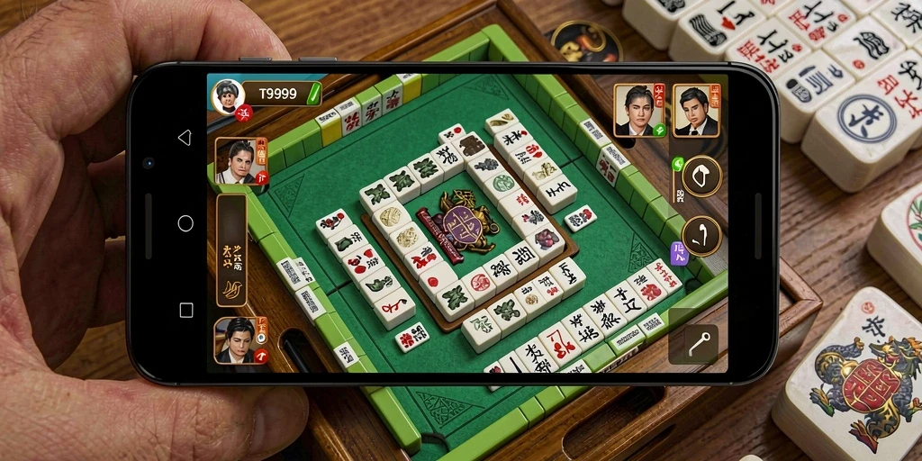 Screenshot gameplay T9999 menunjukkan keseruan bermain Mahjong.