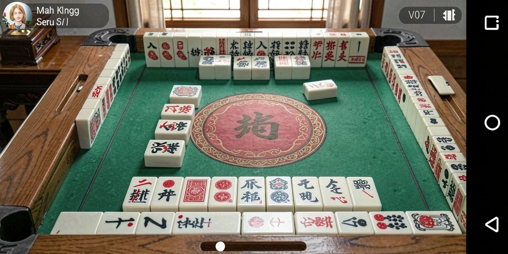 Gameplay V07 menampilkan ubin Mahjong dengan desain menarik.